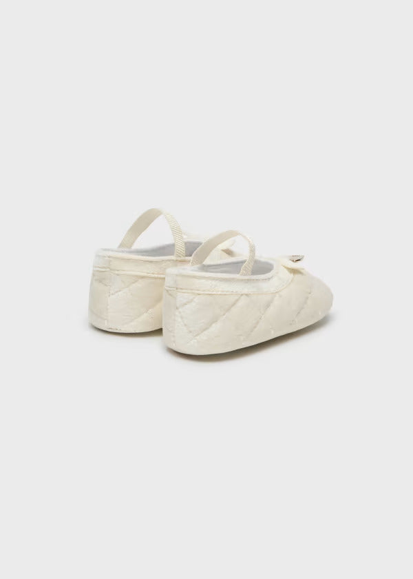 Mayoral Baby Girl Velvet Mary Jane Shoes  9689-82  Garbanzo