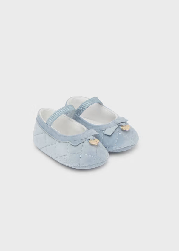 Mayoral Baby Girl Velvet Mary Jane Shoes  9689-81  Nieve