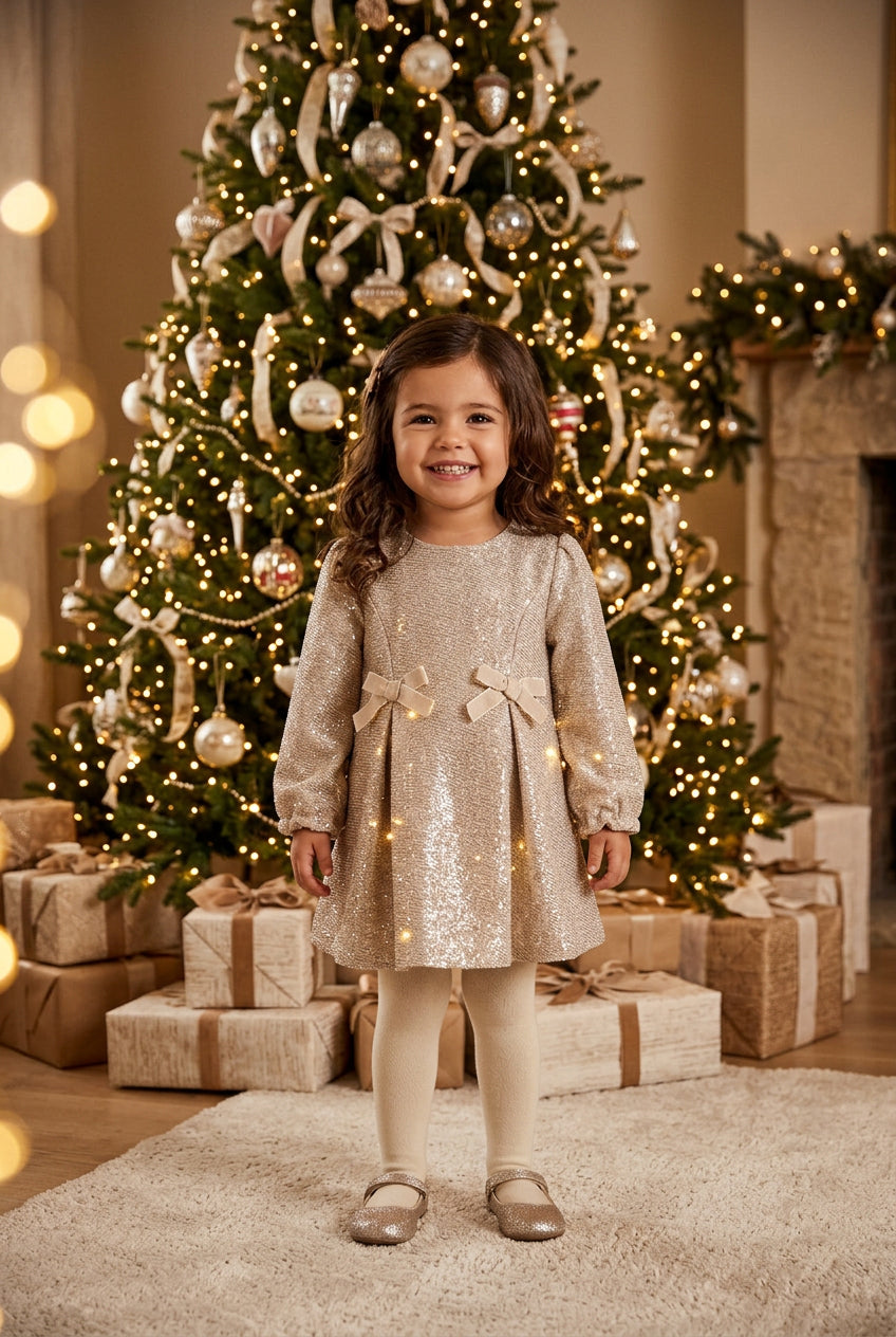 Abel & Lula Baby Girl Glimmer Dress   5510-5   Champan