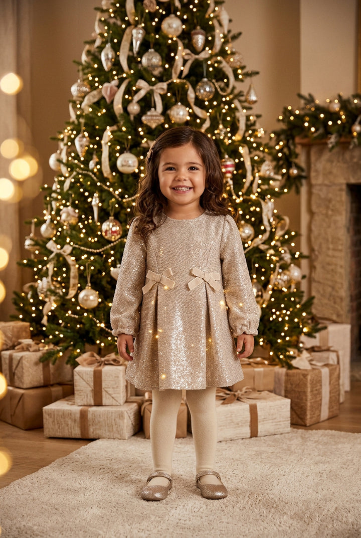 Abel & Lula Baby Girl Glimmer Dress   5510-5   Champan