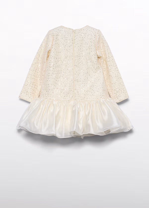 Abel & Lula Girls Dress With Pearl Details   5537-9   Crema
