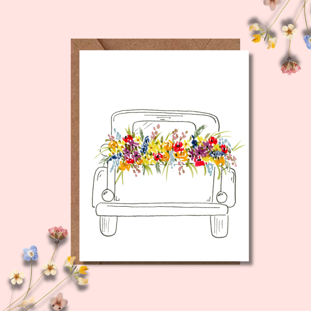 Amy Rae Wedding Card  CON008  Vintage Truck