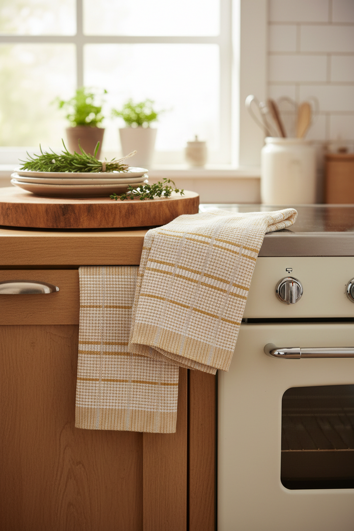 Danica Finley Check Dishtowel Set/2 - Saffron