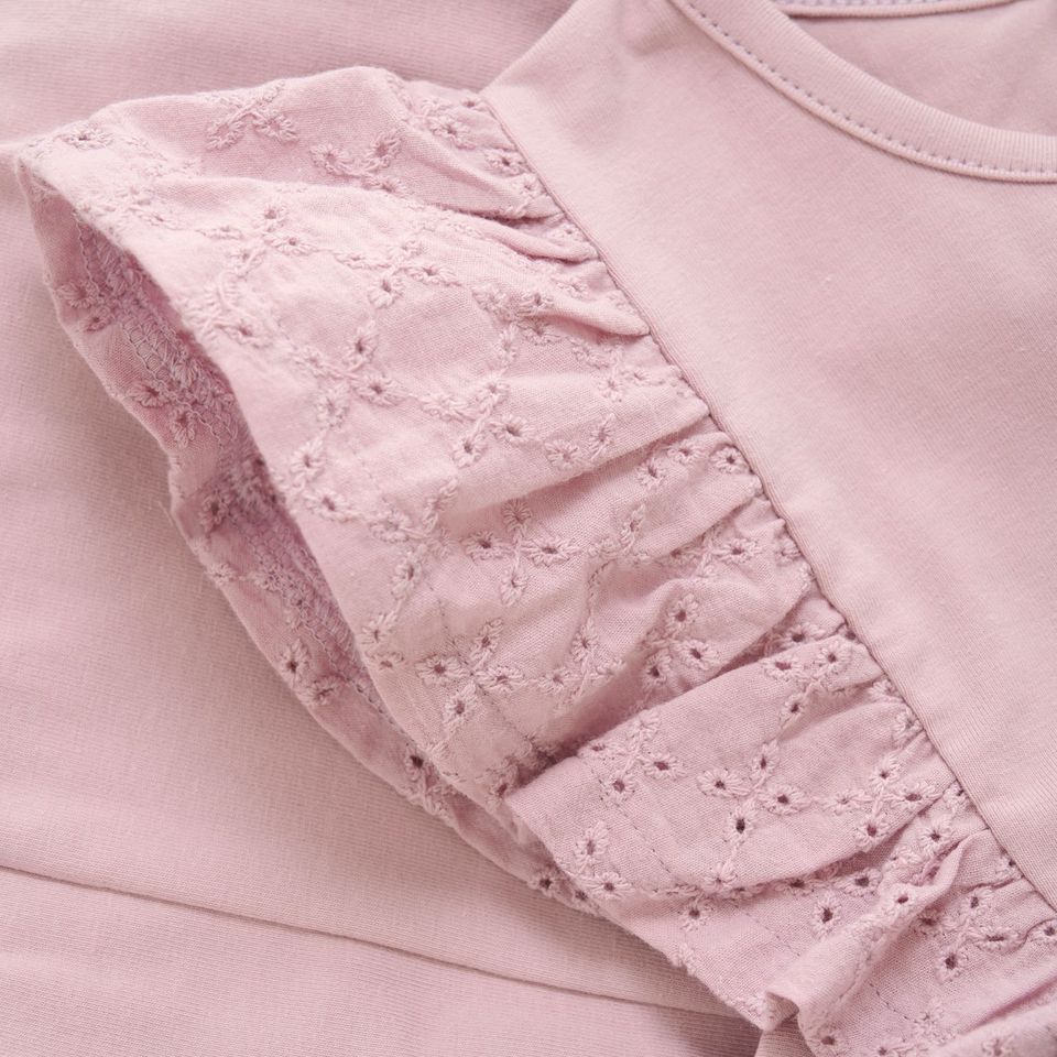 Creamie Girls Short Sleeve Tee with Eyelet Trim  822619-5205  Violet