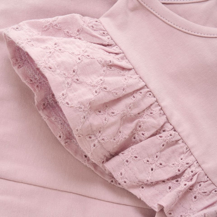 Creamie Girls Short Sleeve Tee with Eyelet Trim  822619-5205  Violet
