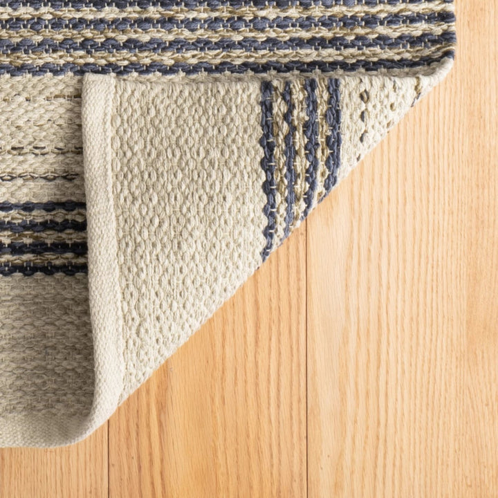 Handwoven Cotton Rug  -  Cielo Stripe
