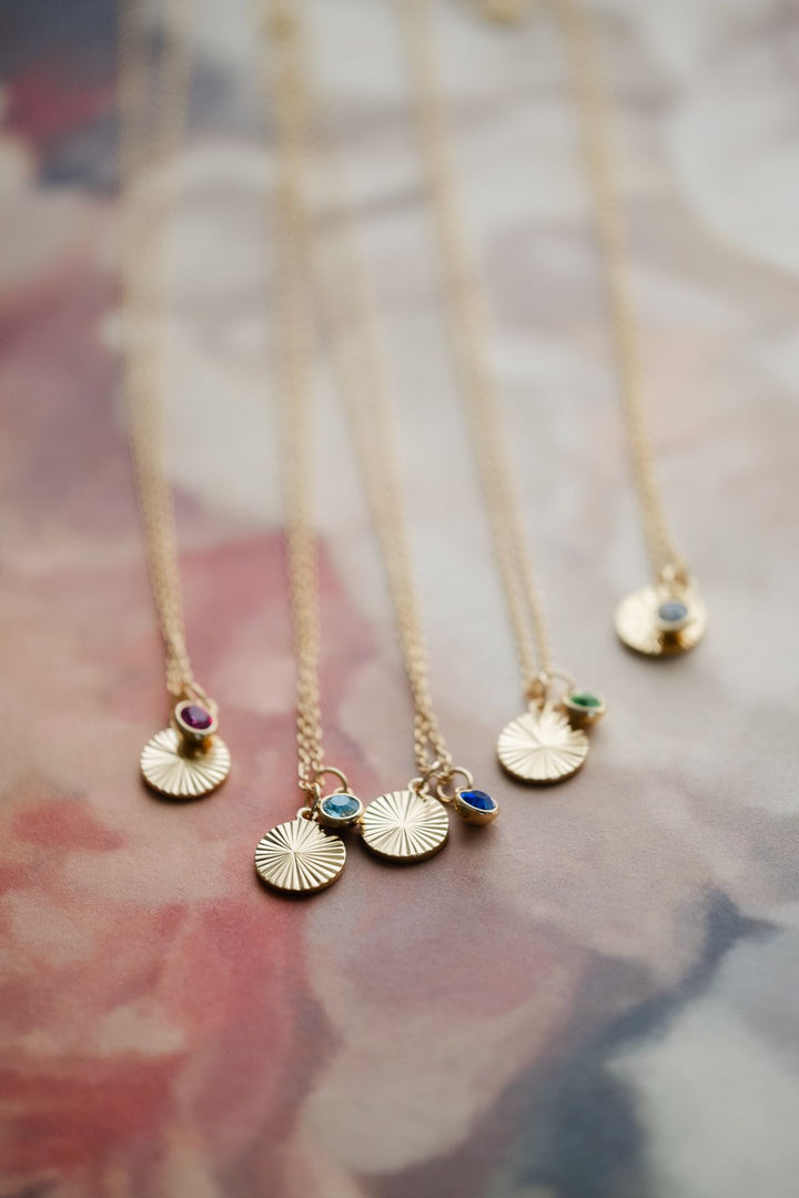 Lovers Tempo Gold-Plated Birthstone Fluted Necklace*