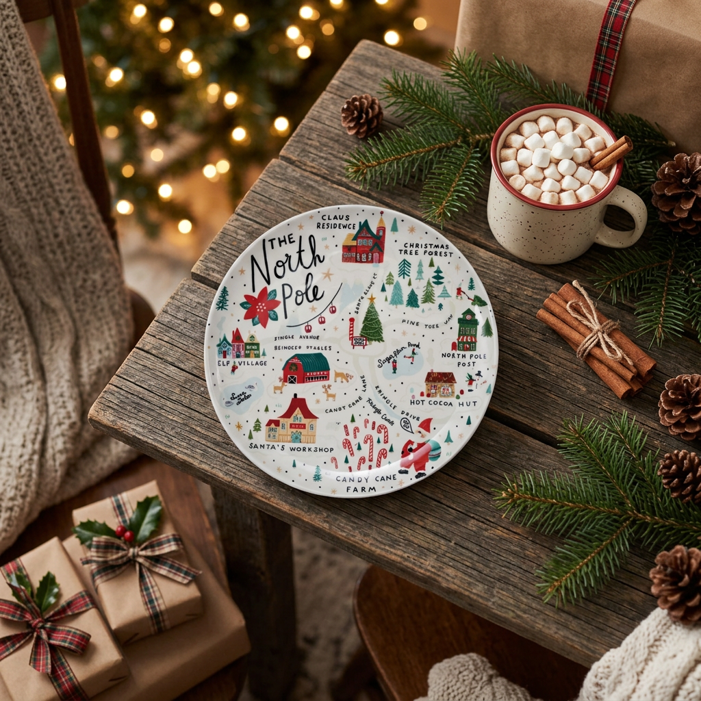 Creative Coop North Pole Plate XS7650