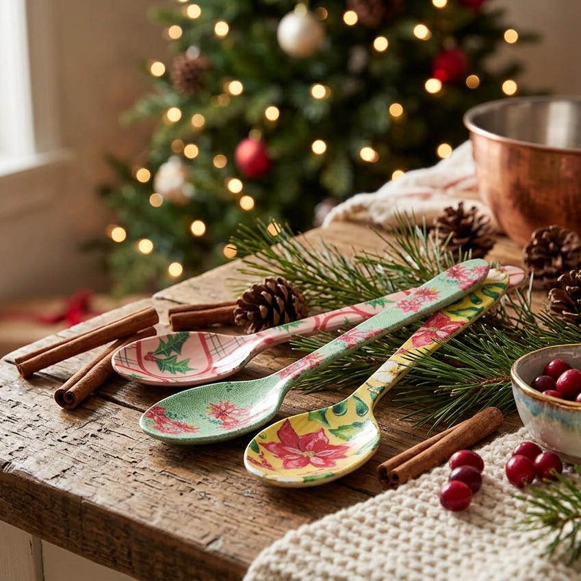 Creative Co-op Floral Enameled Stainless Steel Spoons XS7872 – Crocus ...