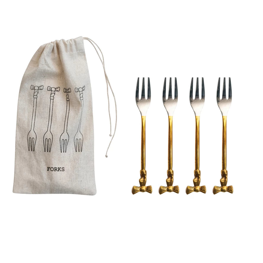 Creative Coop Bow Fork Set/4 XS7894