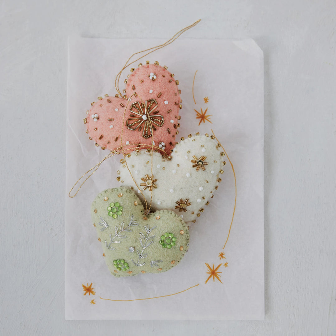 Creative Coop Felt Heart Ornament XT1107