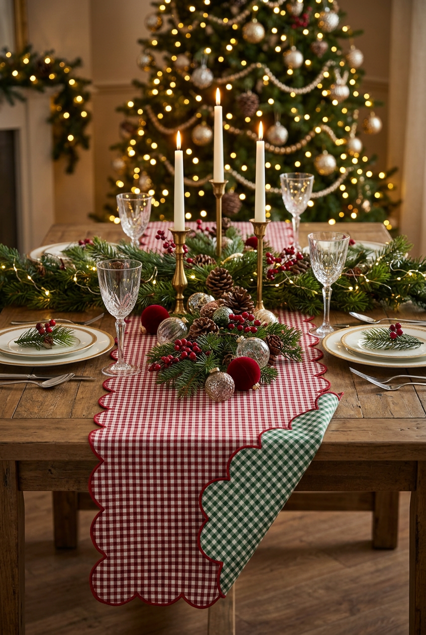 Creative Coop Gingham Table Runner XT1991