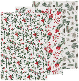 Danica Bakers Floursack Dishtowels Set/3 Winterberry NKT2346D