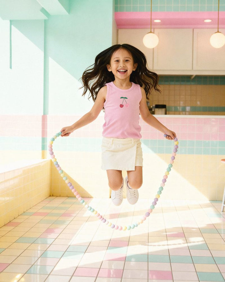 Deux Par Deux Girls Jersey Tank Top   H30L72   Prism Pink