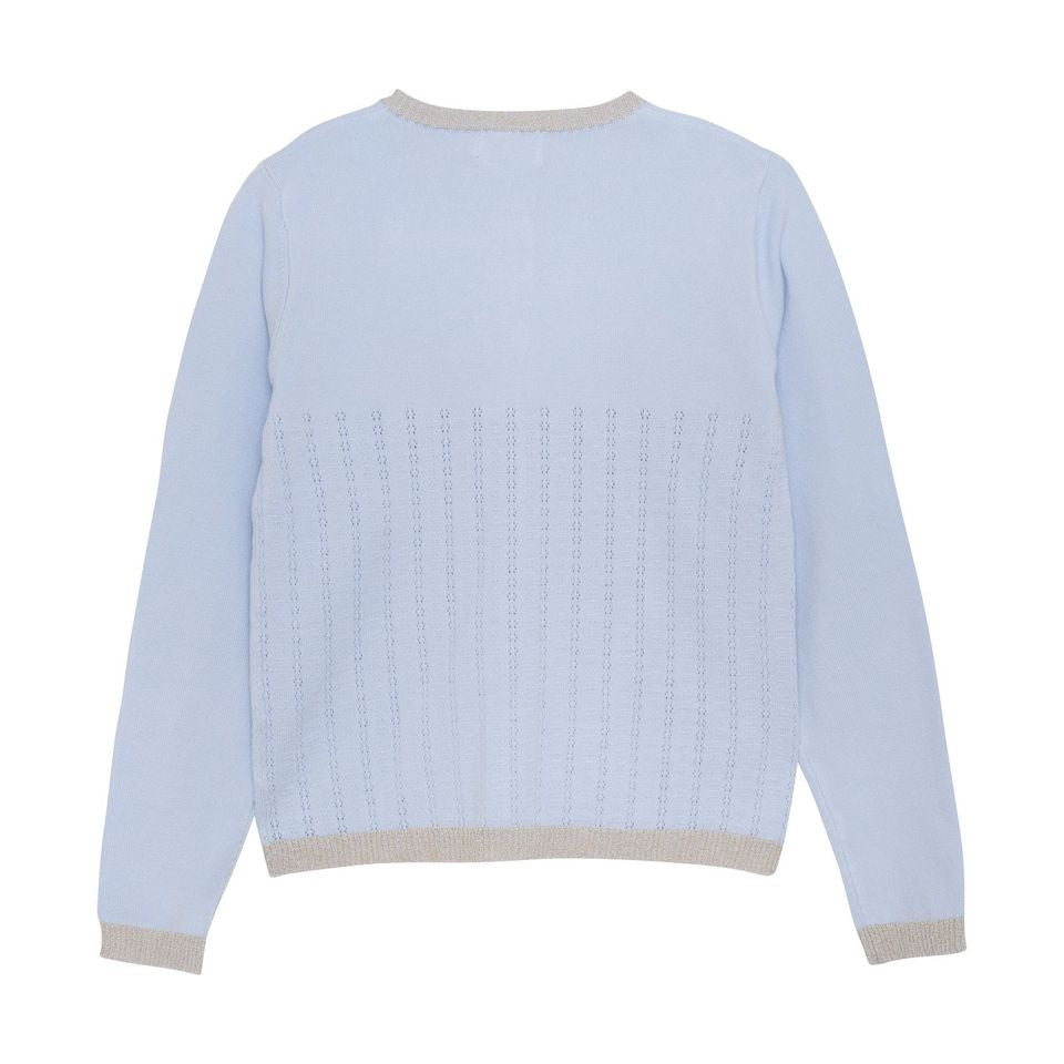 Creamie Girls Cardigan with Silver Trim  822572-7749  Powder Blue *