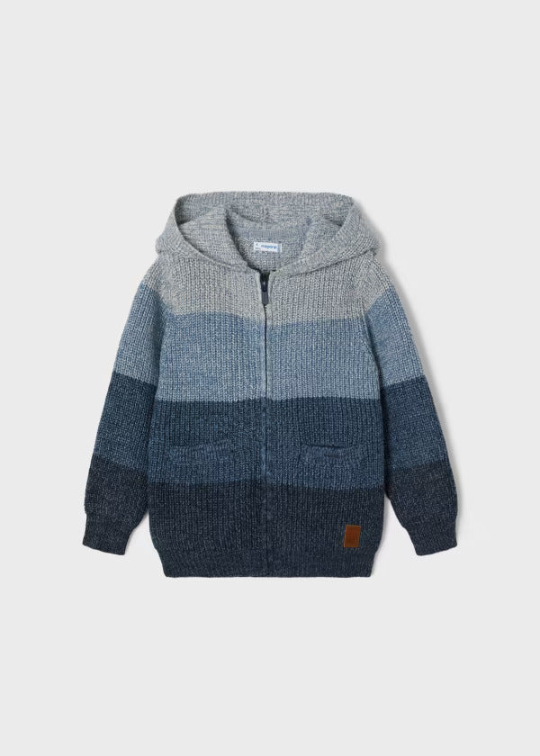 Mayoral Boys Hooded Sweater With Zipper  4330-89  Deep Blue