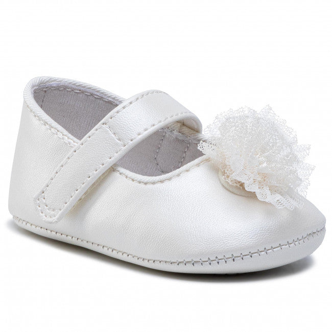Mayoral Baby Girl Mary Jane with Tulle Bow 9403 Blanco
