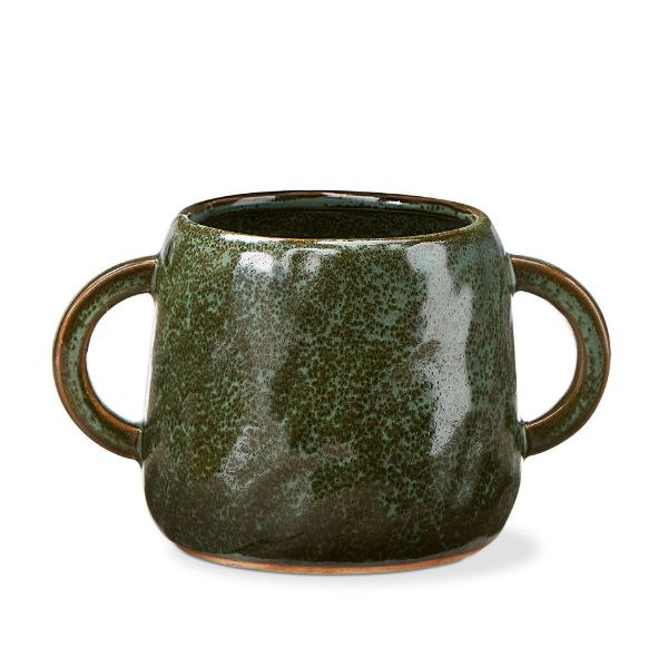 Tag Handled Plant Pot - Green G15650