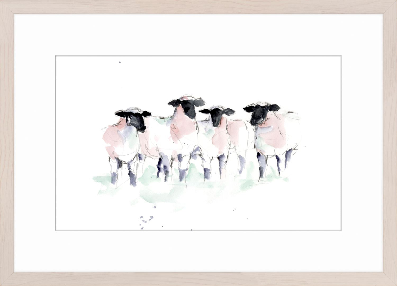 Celadon Watercolor Sheep 19951