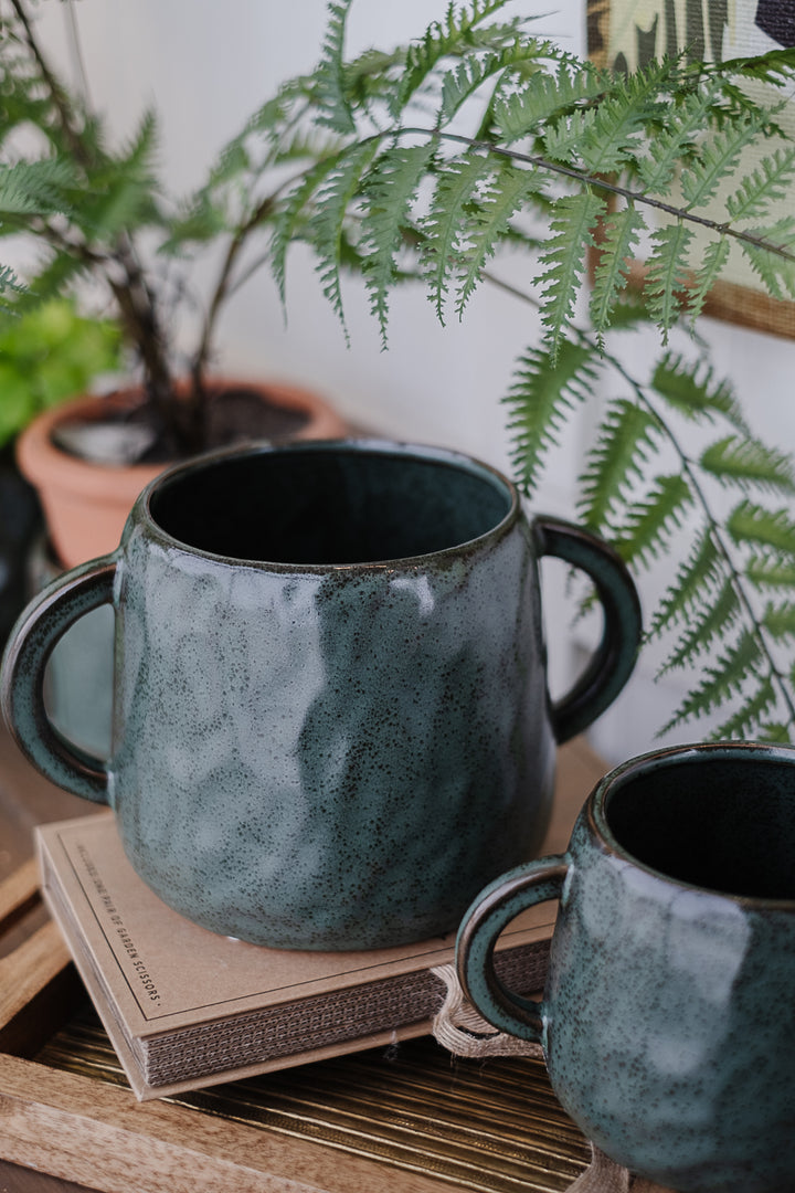 Tag Handled Plant Pot - Green G15650