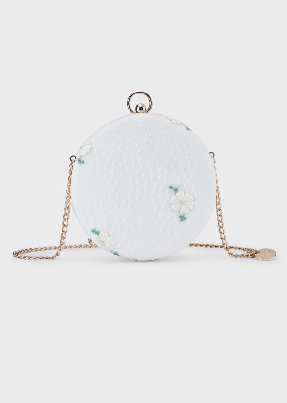 Abel & Lula Girls Embroidered Tulle Clutch  5449-64  Crudo-Anais