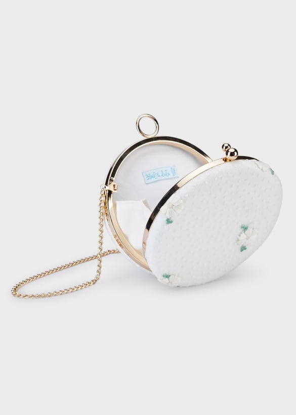 Abel & Lula Girls Embroidered Tulle Clutch  5449-64  Crudo-Anais *