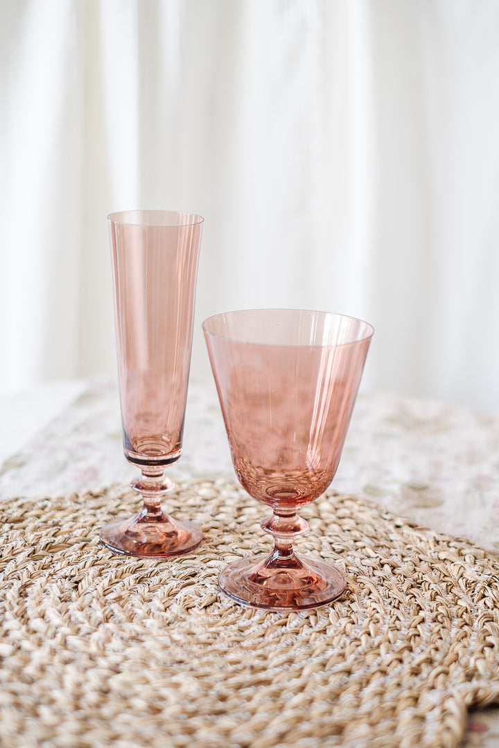 Bella Sunset Rose Glassware