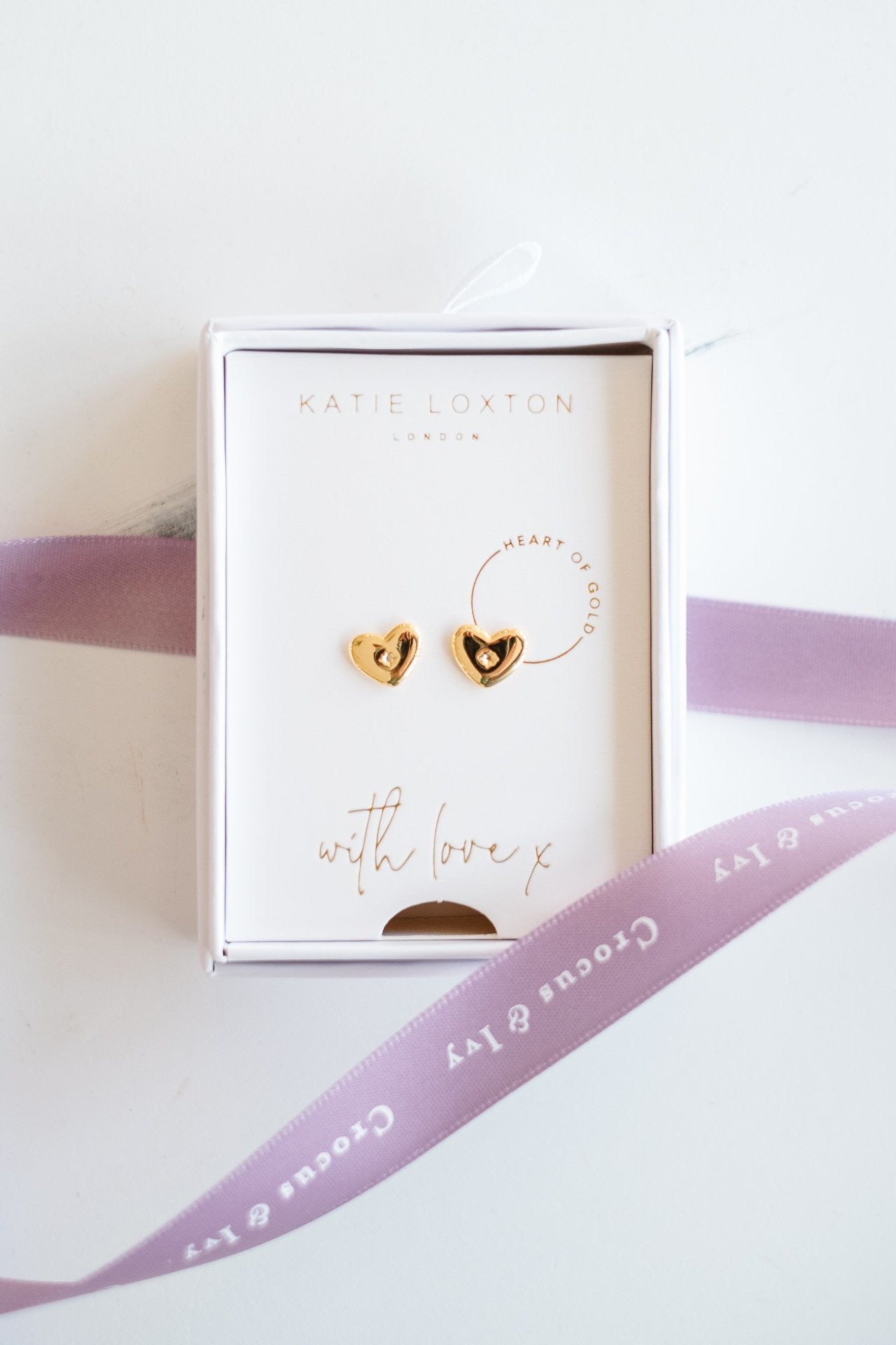 Katie Loxton Gold Heart & Crystal Stud Earring*