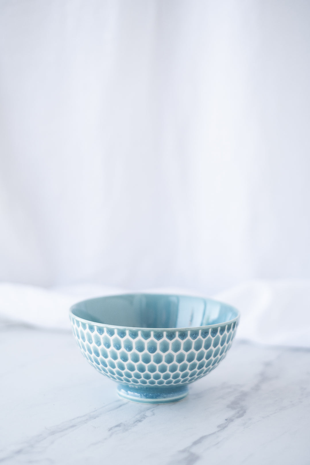 Embossed Honeycomb Teal Bowl