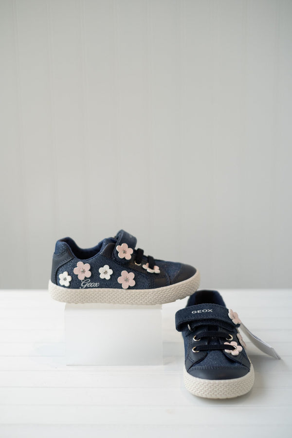 Bedstefar hjerte Børnecenter Geox Girl Sneakers Kilwi B92D5A Navy with Pink and White Leather Flowe -  Crocus & Ivy Interiors