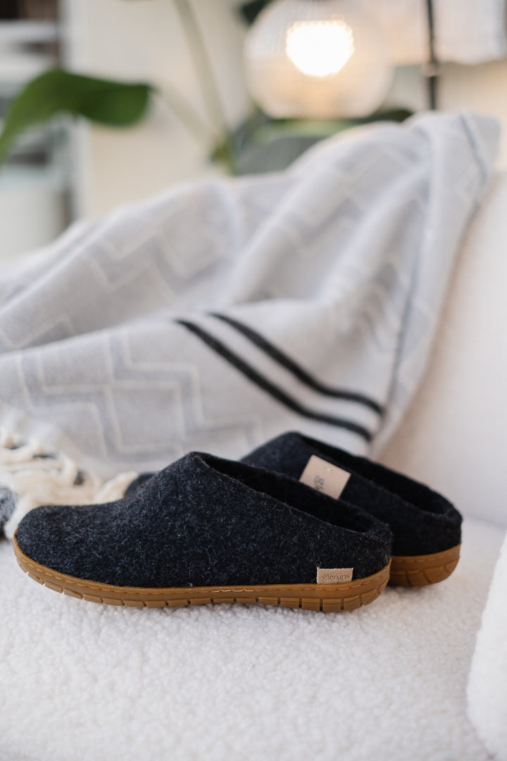 Glerups Charcoal Slip-On with Rubber Bottom