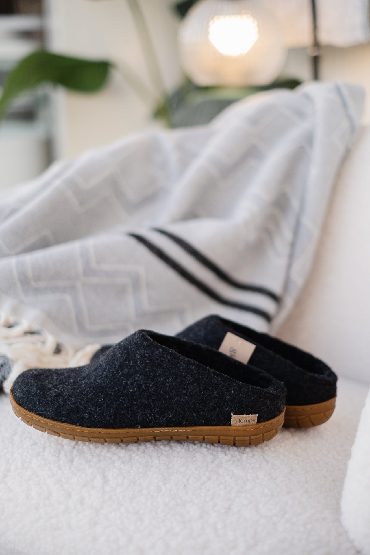 Glerups Charcoal Slip-On with Rubber Bottom