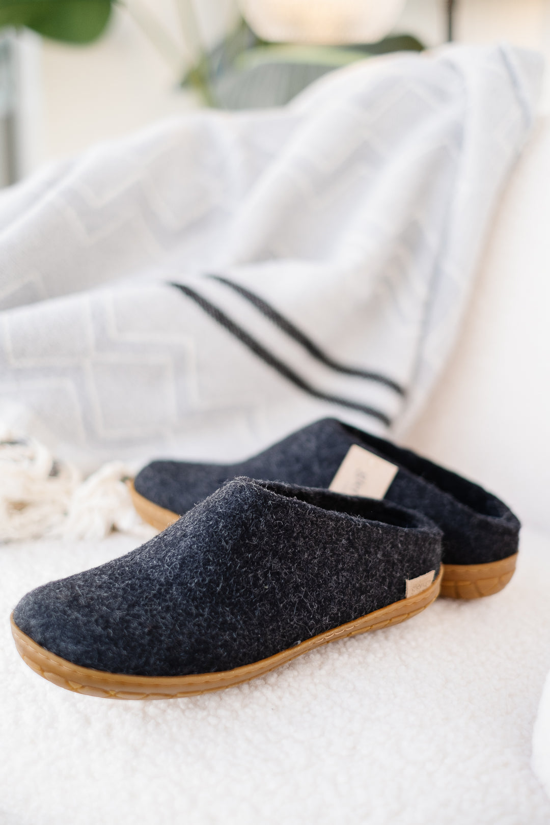 Glerups Charcoal Slip-On with Rubber Bottom