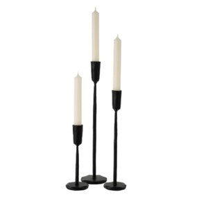 Indaba Luna Black Forged Candlestick