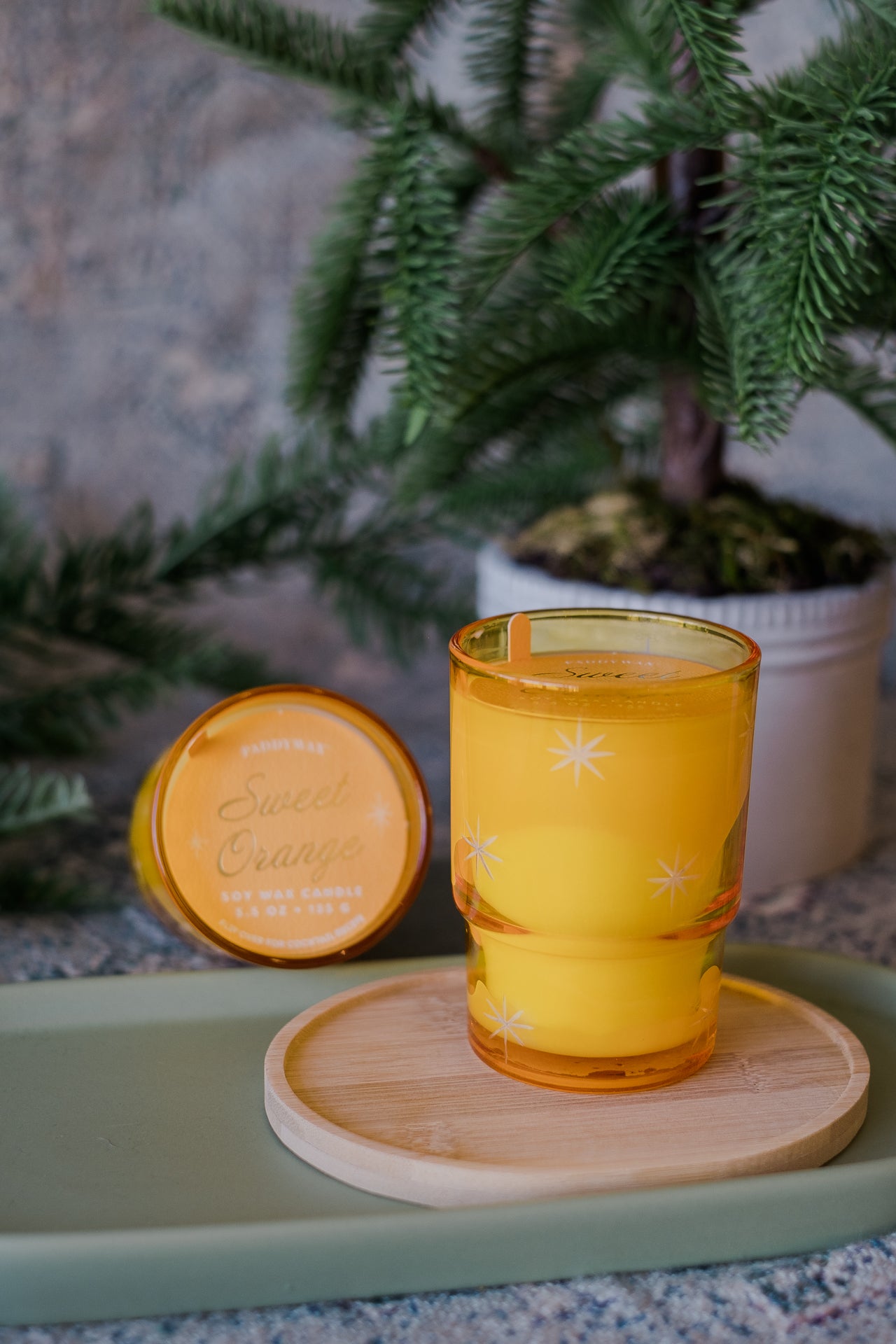 Paddywax Sweet Orange & Fir Etched Stars Candle