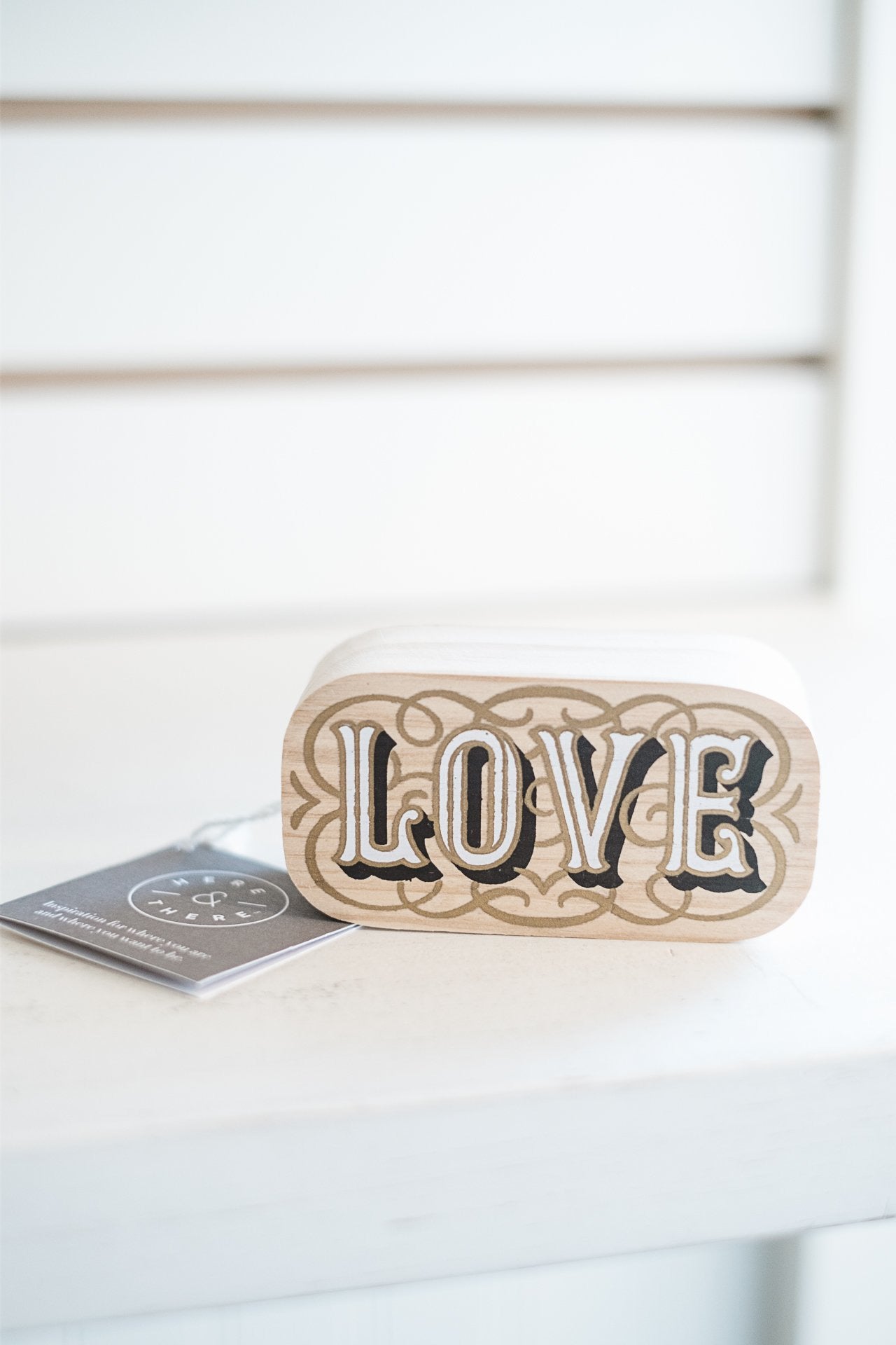 Love Mini Rectangle Wood Block *