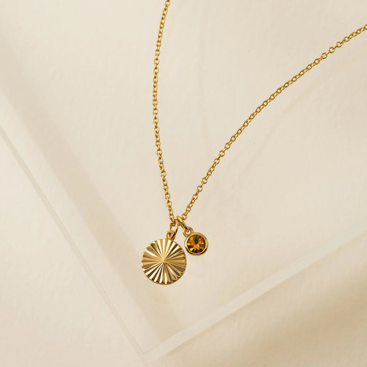 Lovers Tempo Gold-Plated Birthstone Fluted Necklace*