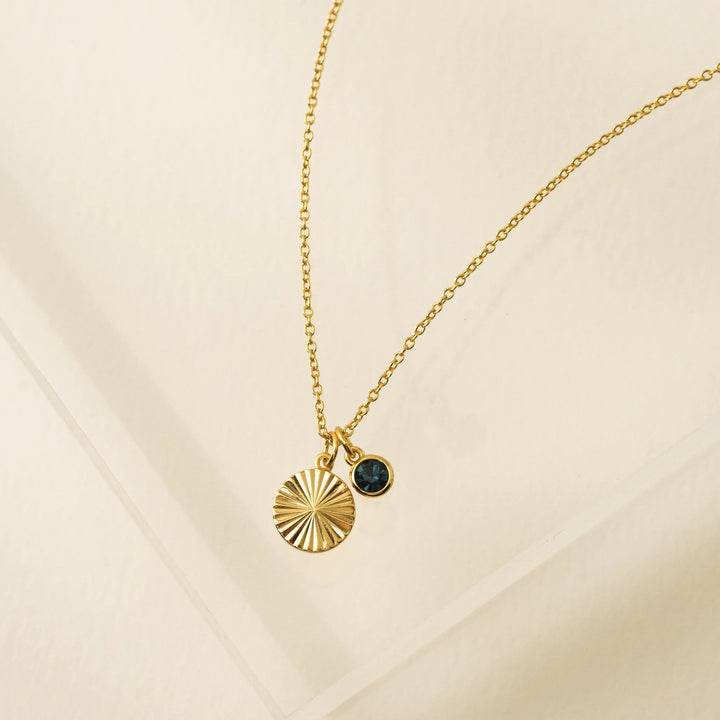 Lovers Tempo Gold-Plated Birthstone Fluted Necklace*