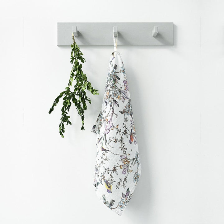 Linen Tales Birds Washed Linen Tea Towel