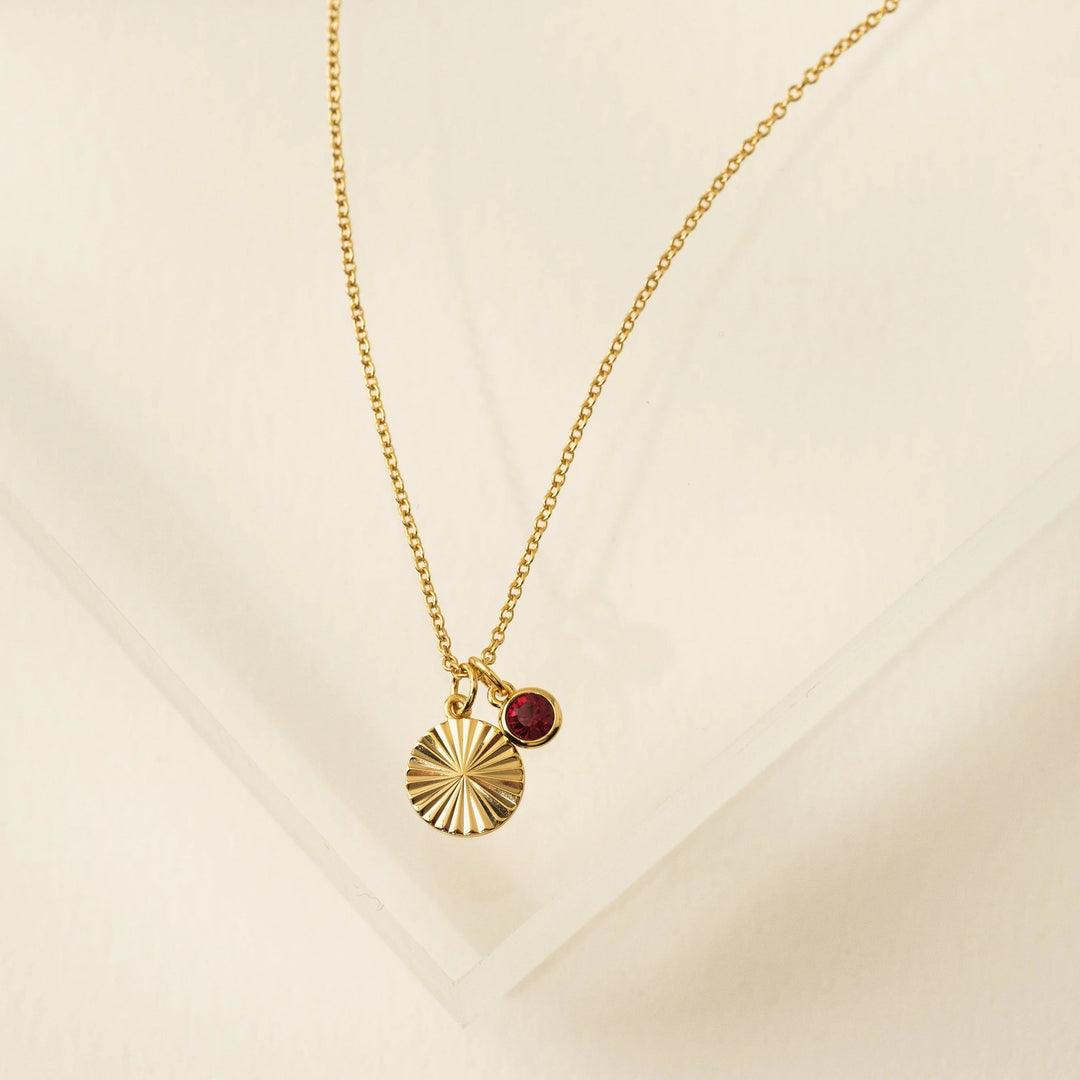Lovers Tempo Gold-Plated Birthstone Fluted Necklace*