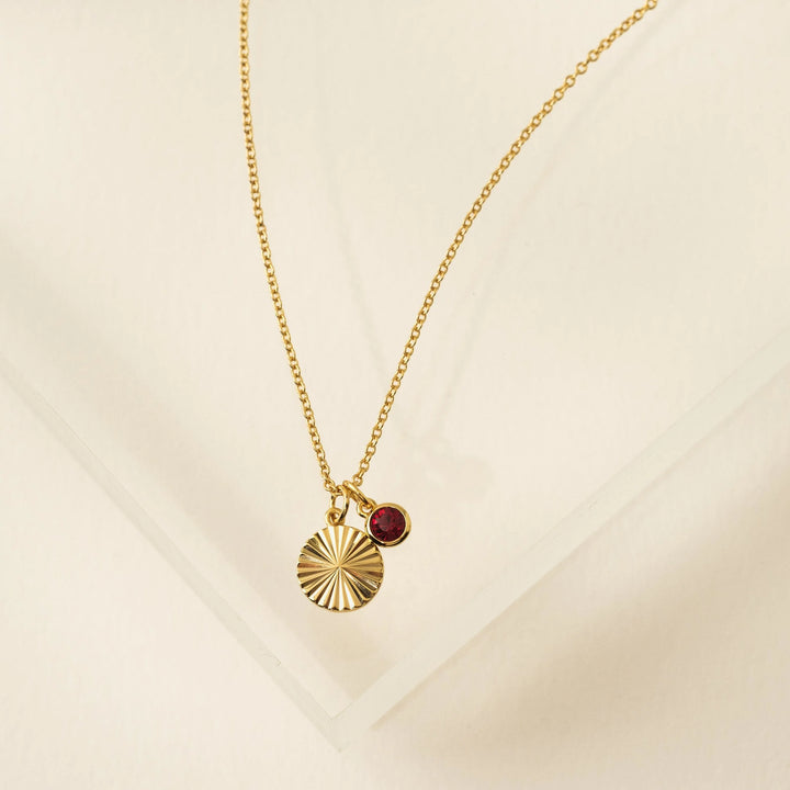 Lovers Tempo Gold-Plated Birthstone Fluted Necklace*