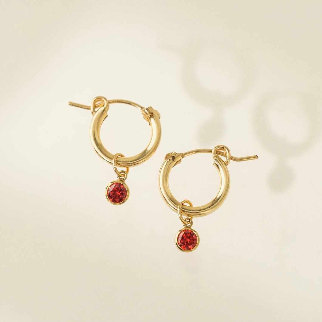 Lovers Tempo Gold-Filled Birthstone Hoop Earring*