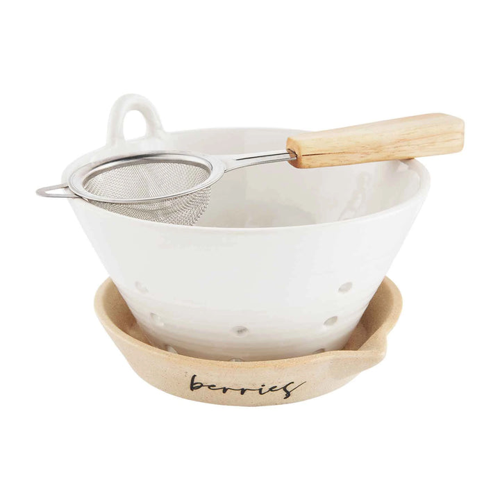 Mudpie Stoneware Berry Bowl & Strainer Set M4150008