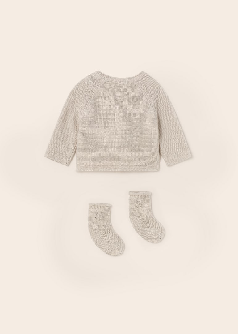 Mayoral Baby Girl Sweater & Sock Set  1359-43  Beige Mel **