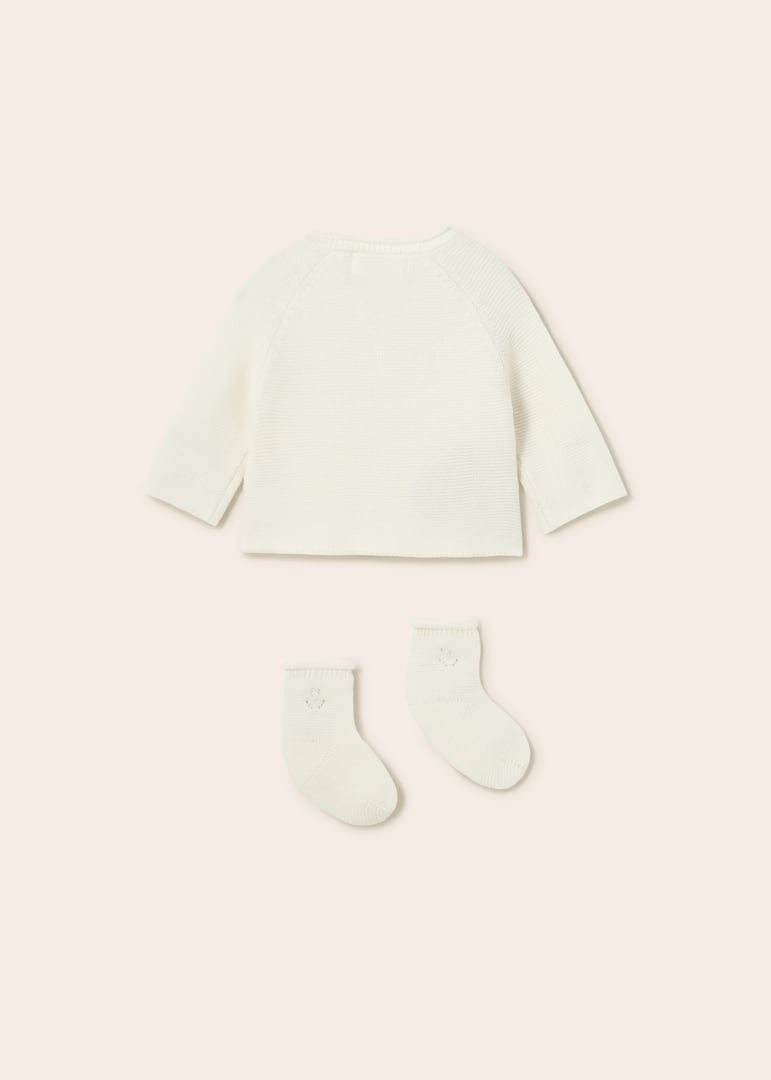 Mayoral Baby Girl Sweater and Sock Set  1359-47  Crudo **