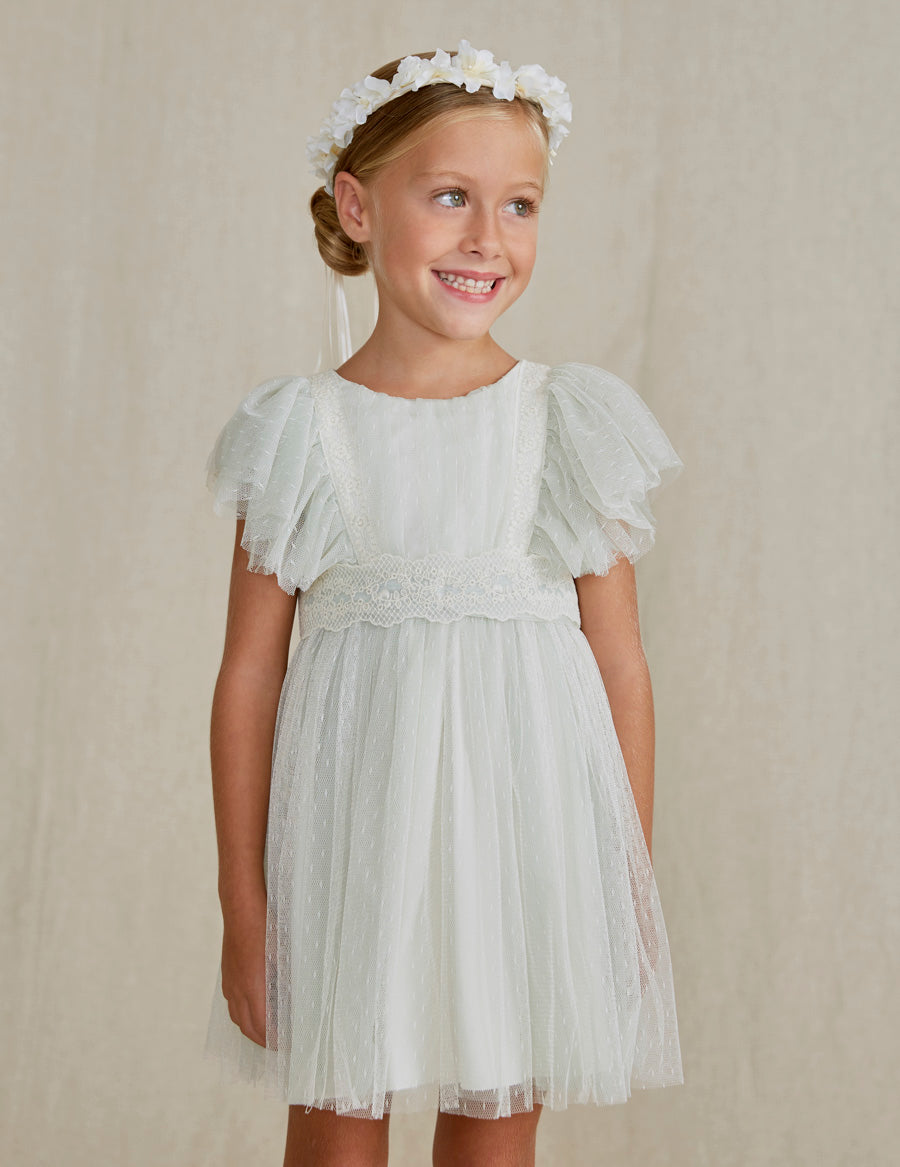Abel & Lula Girls Fine Tulle Dress  50336-95  Menta *