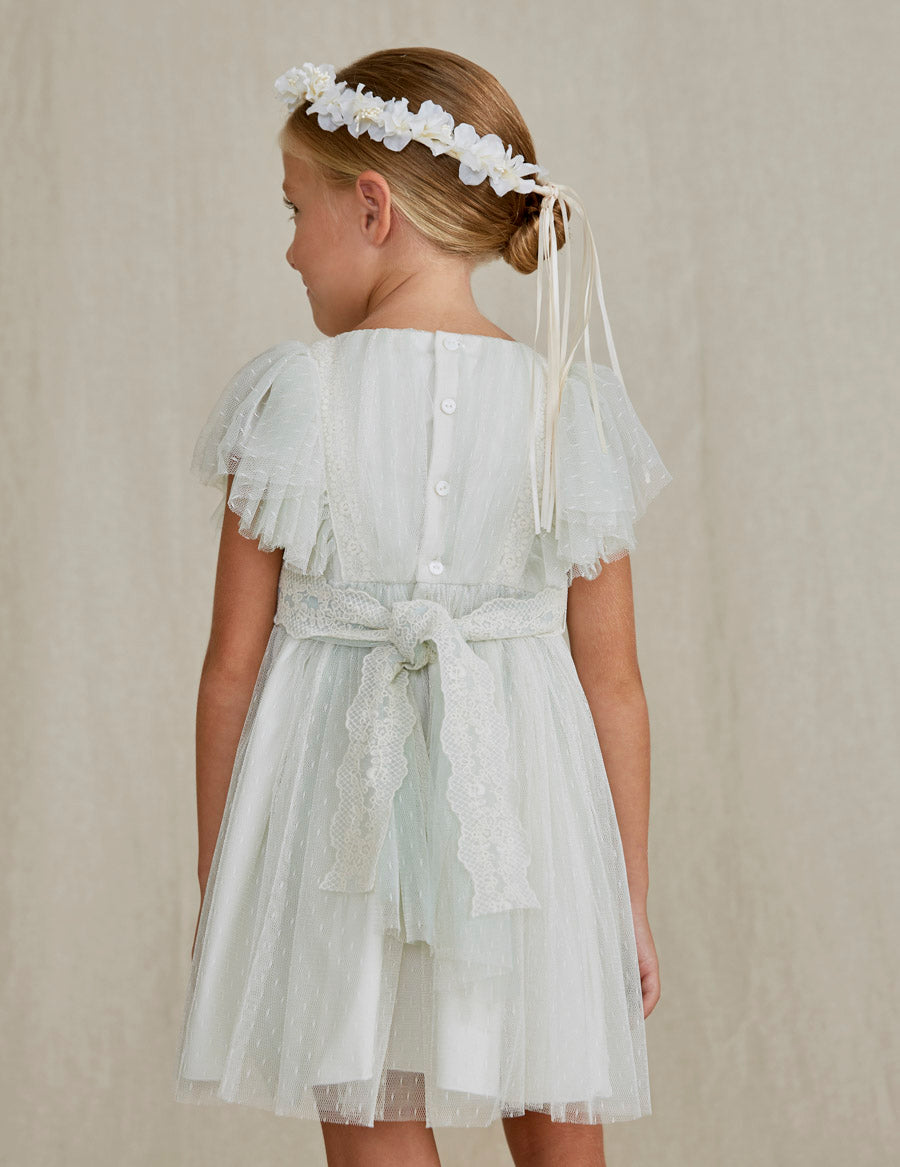 Abel & Lula Girls Fine Tulle Dress  50336-95  Menta *
