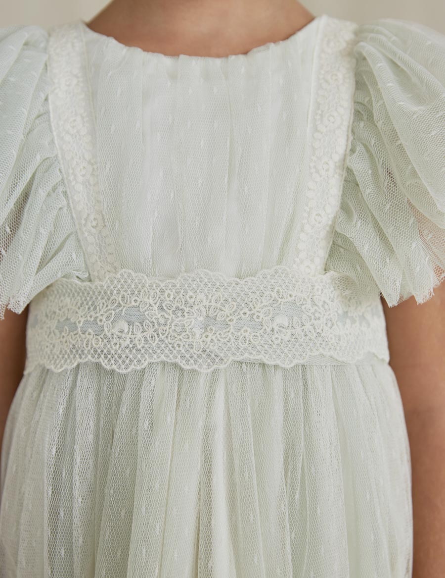 Abel & Lula Girls Fine Tulle Dress  50336-95  Menta *