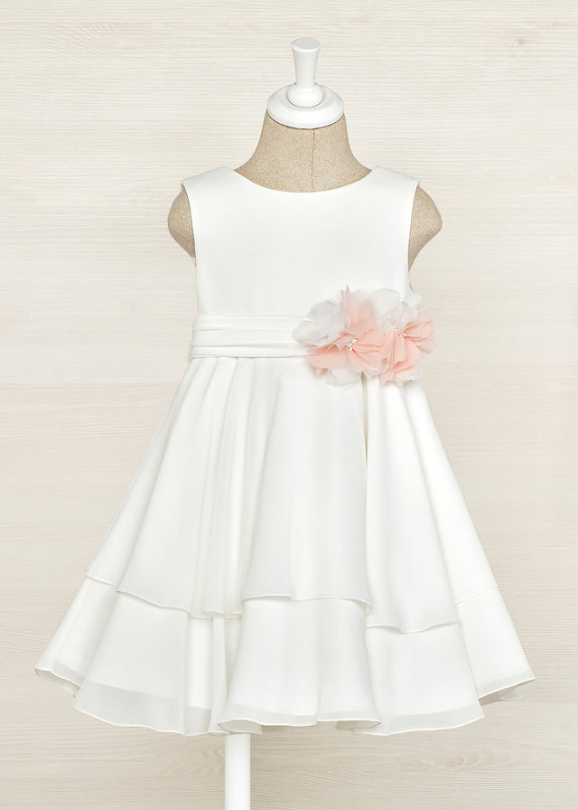 Abel & Lula Girls Chiffon Dress   5030  Blanco *