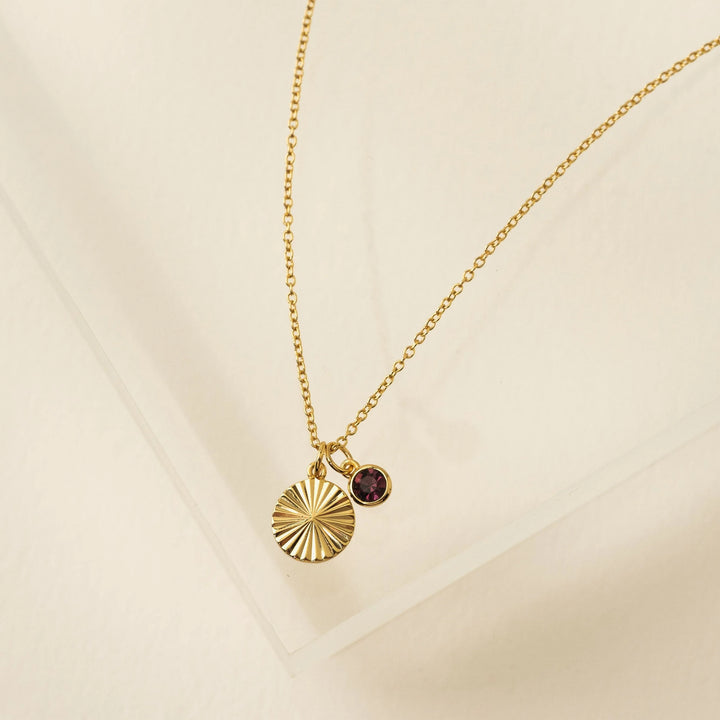 Lovers Tempo Gold-Plated Birthstone Fluted Necklace*